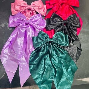 Colorful Satin Hair Bows Set